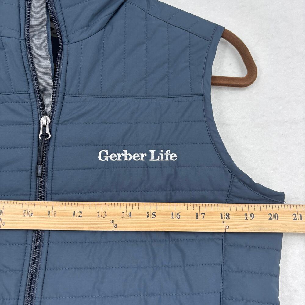Storm Creek Vest Womens Size M Blue Quilted Full Zip Gerber Life Chest Logo - Picture 10 of 13